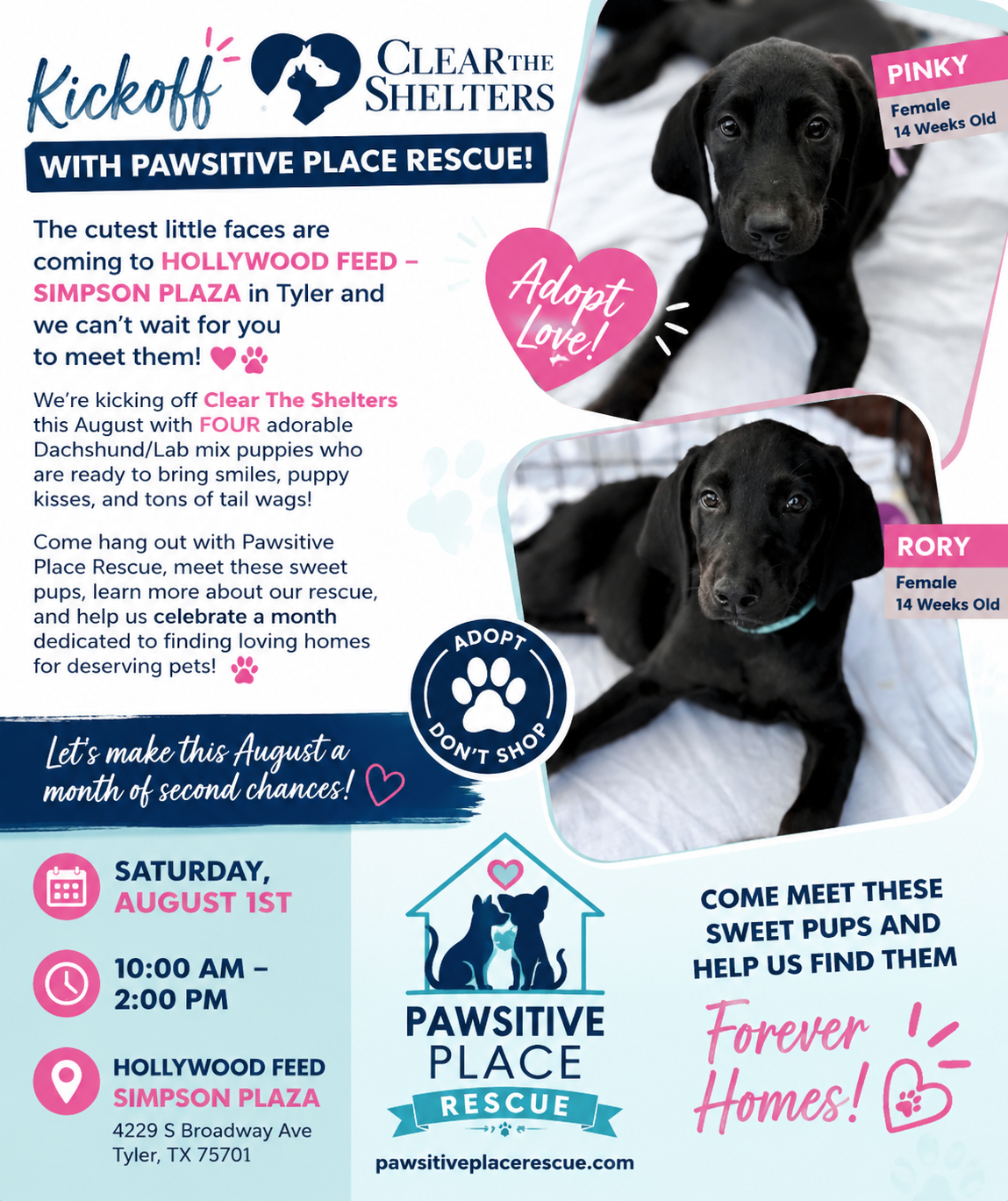 Kickoff of Clear the Shelters at Hollywood Feed