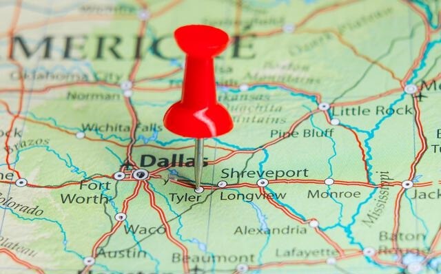 Map of East Texas